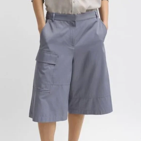 Tibi drapey suiting long shorts, 6, deep violet, $150, NWT. - Picture 2 of 3